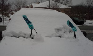Putting socks on your upturned windshield-wiper blades will prevent ice from accumulating