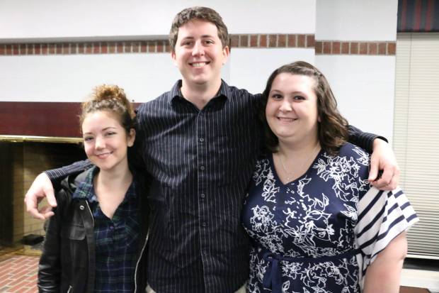 Writing Award Winners: Shannon Sankey, poetry; Kyle Holland, fiction; and Michelle Boring, nonfiction. 