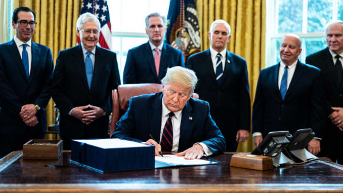 trump signing cares&nbsp;act